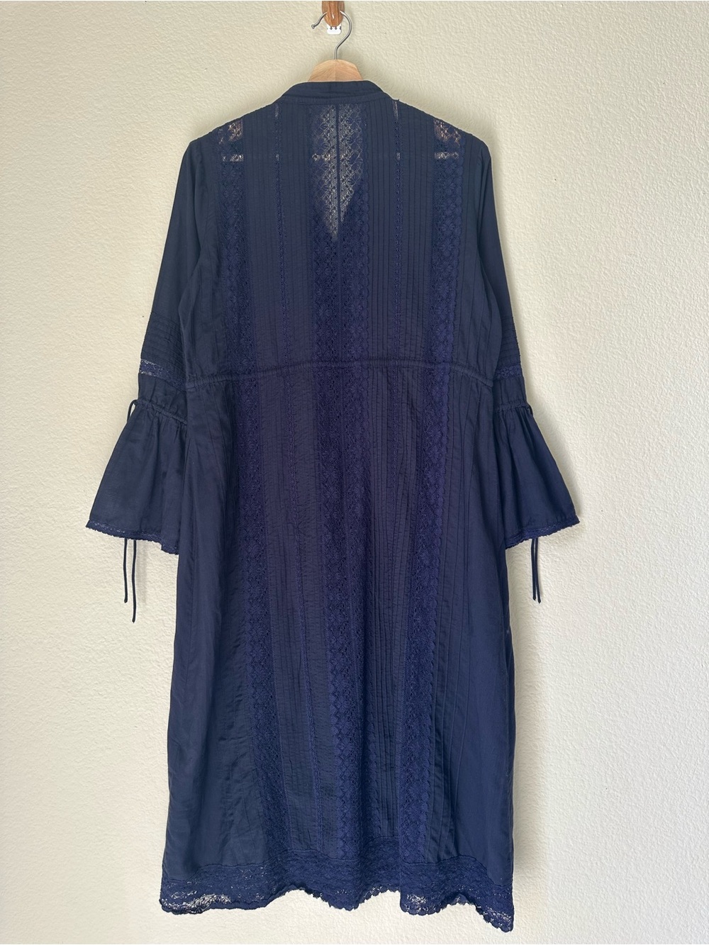 Urban Research ROSSO Navy Lace Cotton Midi Dress Free Size Japan - Picture 9 of 13